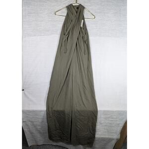 Theory Halter Jumpsuit Womens Size 8 Willow Washed Twill M0409202